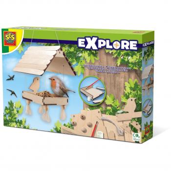 Estación de Alimentación para Aves SES Creative - Juego de Manualidades Infantil en Madera Blanca