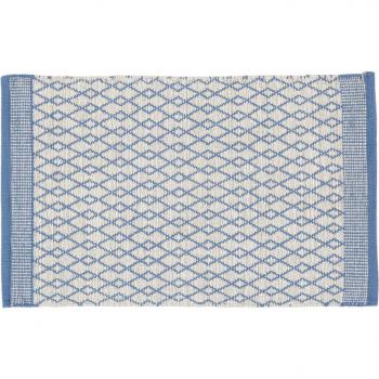 Alfombra Kilim Azul 200x140 cm Hecha a Mano, Ideal para Sala y Cocina (Lavable)