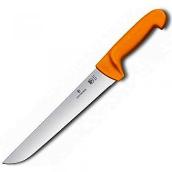 Cuchillo Carnicero Swibo Victorinox, Recto, Funda incluida; Longitud de hoja 21 cm, 33.1 cm (L); Plateado/Naranja