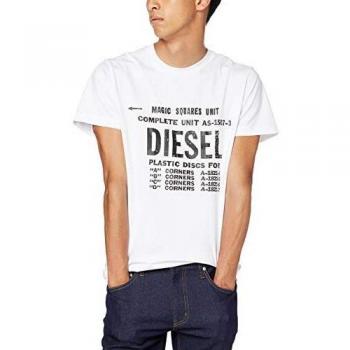 Diesel Sleek White Printed Crew Neck Tee - XXL