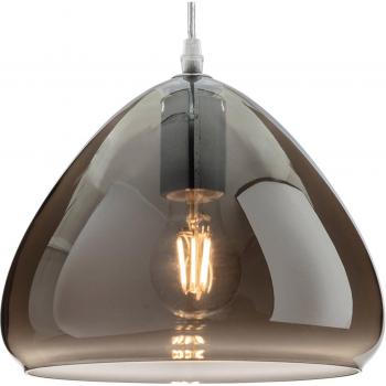 Lámpara colgante Willis Chrome con cristal ahumado 1 bombilla 19cm