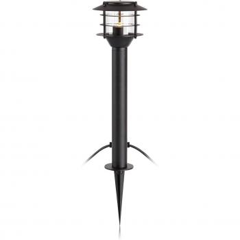 Foco de jardín GARDEN24 Negro 1 bombilla, bolardo luminoso LED Poste, altura 45 cm, 3 W, foco led de jardín con pinchos para exterior Negro IP44