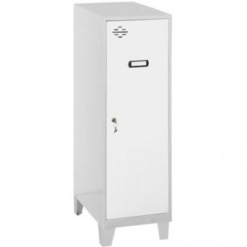 Taquilla Vestuario Metálica Pequeña SimonRack 1015x300x500 mm, Amario Gris/Blanco con Llave