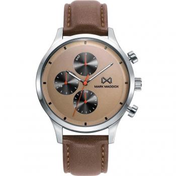 Reloj Hombre Mark Maddox Village multifunción de acero y correa marrón