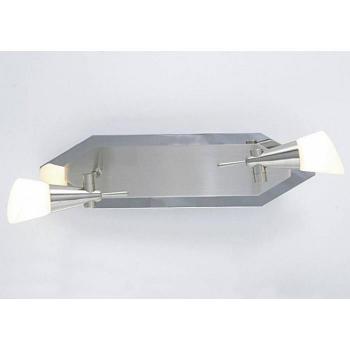 Plafón Rectangular Diama G9 2 Bombillas Níquel/Cromo Pulido con vidrio opalino