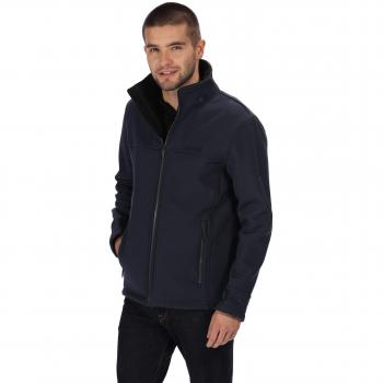 Regatta Conlan - Chaqueta de softshell para hombre, resistente al viento, con respaldo de sherpa, Hombre, RML180 3FG50, Azul marino