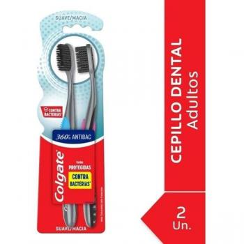 Colgate Cepillo de Dientes 360 antibacterial 2X1