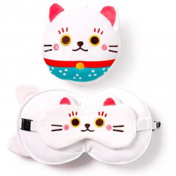 Almohada viaje antifaz Gato Maneki Neko Resteazzz