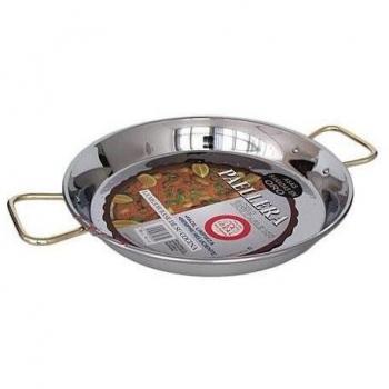 Paellera Garcima de Acero Inoxidable de 42 cm con Capacidad para 10 Raciones y 2 Asas