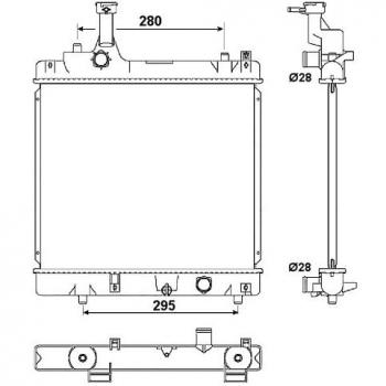 Radiador de refrigeración del motor NRF 53078, compatible con múltiples vehículos, fabricado en aluminio, diseño eficiente para optimizar la temperatura del motor, incluye conexiones y soportes necesarios para instalación