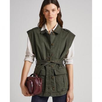 Chaleco Utilitario Pepe Jeans Jolina para Mujer en Tejido Denim Verde