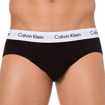 Calvin Klein Men's Medium Rise Cotton Briefs, 3-Pack in Black/White/Grey - Size L
