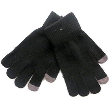 Guantes Tejidos con Puntas Color Gris Apropiadas para Usar con Pantalla Táctil para Pantallas de Teléfonos y iPods - Azul, Unitalla