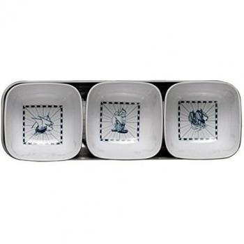 Marine Business Columbus - Set de snack, melamina, color blanco y azul