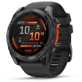 GARMIN fenix 8 AMOLED Smart Watch - Slate Grey & Black, 51 mm, Black, Silver/Grey