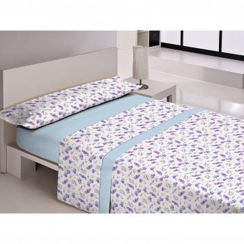 Libela Albarracin Juego de Sábanas, Algodón-Poliéster, Azul, CAMA DE 90 Cm