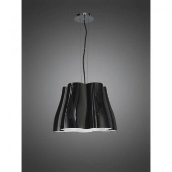 Lámpara colgante Miss 3 Bulbs E27, negro brillante / cromo pulido