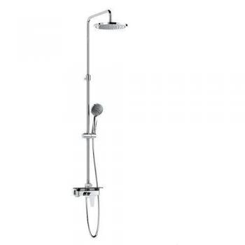 Roca A5A9790C00 Columna Ducha Monomando Con Repisa, Colección Even-M, Cromada