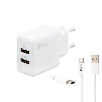 X-One Cargador Pared USB 2.1A + Cable Micro USB C