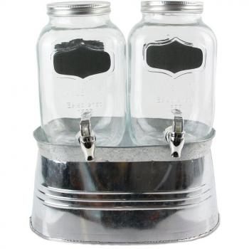 Saveur & Degustation KV7187 - Dispensador de bebidas de cristal transparente y polipropileno con soporte de metal de 10 x 10 x 10 cm
