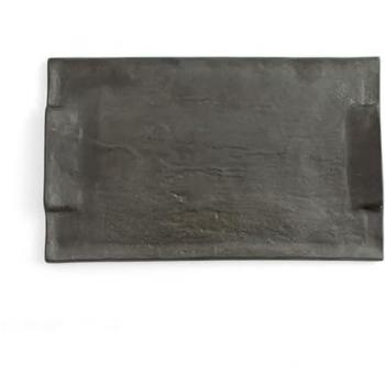 Bandeja de Aperitivos Quid Mineral Cerámica Negra 30 x 18 cm (6 Unidades)