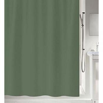 Cortina de ducha Primo de poliéster 180x200 cm verde oscuro anti-moho Spirella