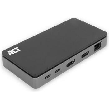 Docking Station USB-C 3.2 Gen 1 con MST, 1000Tx, 2x HDMI, 3x USB A y PD 100W - ACT AC7093
