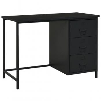 Escritorio Industrial con Cajones Acero Negro 105x52x75cm