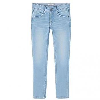 Pantalón vaquero niño slim fit con diseño de sudadera y stretch