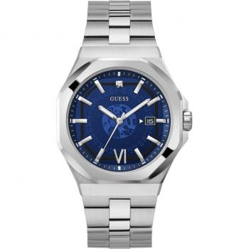 Guess Emperor GW0573G1 Mens Watch - Elegante reloj de hombre con correa plateada de acero inoxidable