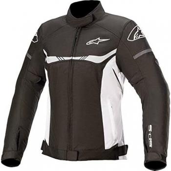 Alpinestars Stella T-SP S-Chaqueta Impermeable, Color Negro y Blanco Ropa de Motocicleta, Extra-Large para Mujer