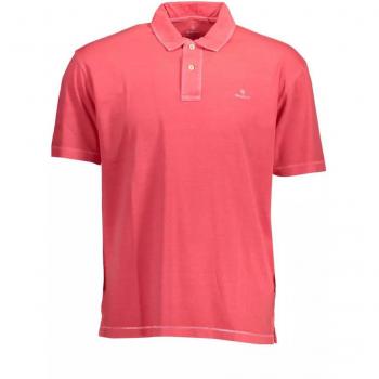 Gant Pink Short-Sleeved Cotton Polo Shirt - Size S