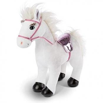 NICI Winnie el Caballo Suave de 35 cm de pie con Brida y Silla de Montar-Peluches Pony Juguetes, niños y bebés-Animal de Relleno para Jugar y abrazar, Color Blanco/Rosa,