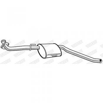 Silenciador Central Walker 22583 - Silenciador intermedio de acero inoxidable, compatible con vehículos específicos, diseñado para reducir el ruido del escape y cumplir con las normativas de emisiones