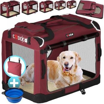 Transportadora de Mascotas Plegable Roja Oscura M 60x42x44cm