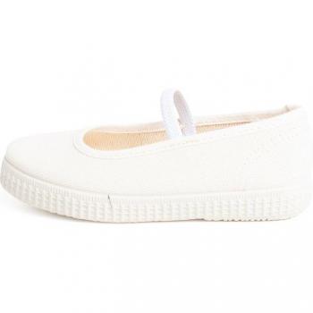 Merceditas de niña de lona eco con cinta elástica y suela de tenis
