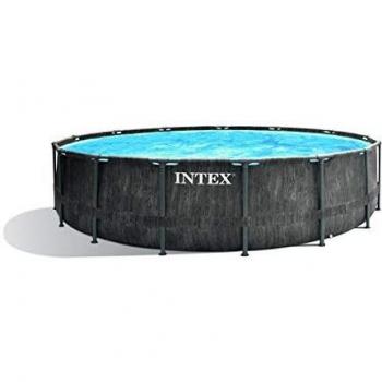 Piscina Premium Intex Prism Frame Greywood - Ø 457 x 122 cm