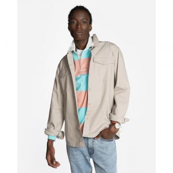 Sobrecamisa de hombre slim liso gris