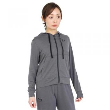 Under Armour Rival Terry Women's Full Zip Hoodie - Jet Gray/Mod Gray/Black XS