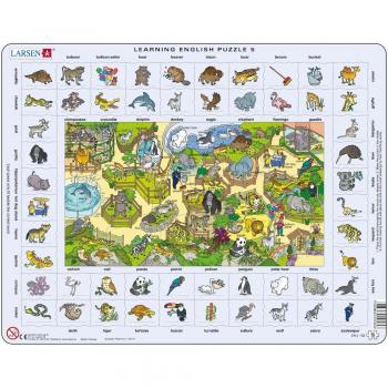 Puzzle Larsen - Aprendiendo Inglés en el Zoológico - 70 Piezas