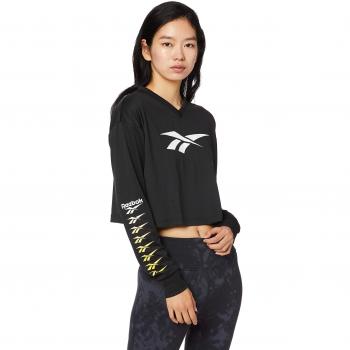 Reebok Classic V P Cropped W Camiseta de Manga Larga Black