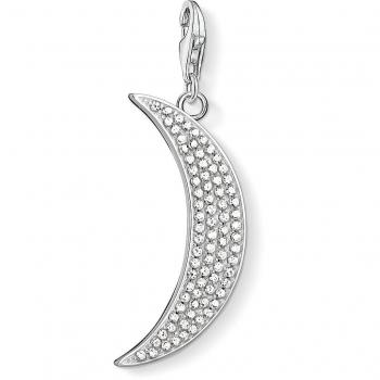 Thomas Sabo Moon Pavé Charm Pendant, Gray, ONE SIZE