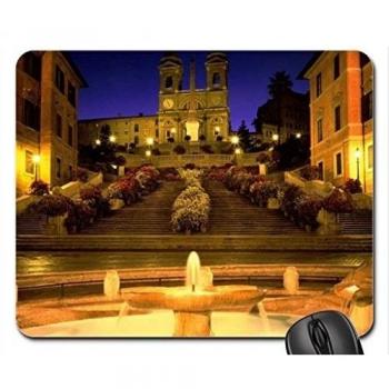 rome italy trinita dei monti church spanish steps Mouse Pad, Mousepad