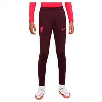 Nike Pantalones Dri Fit Strike Junior FC Liverpool 22/23, color Borgoña Crush/Siren Red, tallas 10/12 años, unisex niños