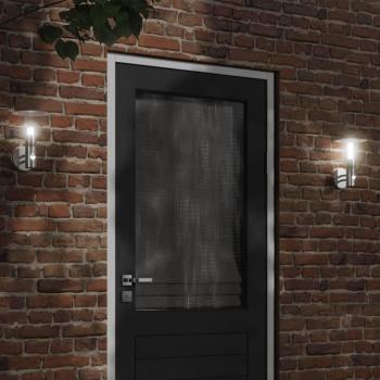 Apliques de exterior con sensor 2 unidades acero inoxidable plateado