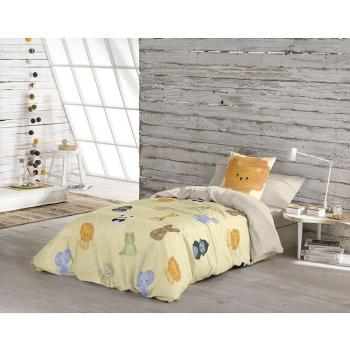 Funda Nórdica Infantil 100% Algodón African Yellow Kwa Cool Kids Fabricado en España, Juego de 2 Piezas