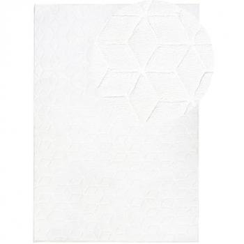 Alfombra de Piel de Conejo Artificial Blanca 160 x 230 cm Suave y Esponjosa Shaggy de Poliéster
