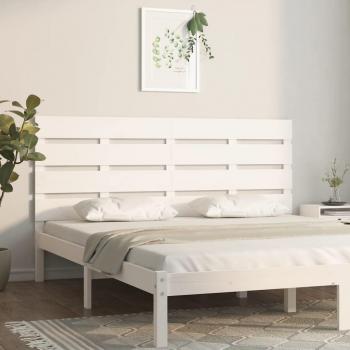 Cabecero para cama de madera maciza de pino blanco 120x3x80 cm