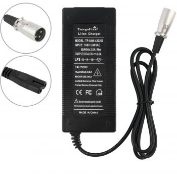 42V Cargador de batería électrique 2A connecteur XLR mâle conector de 3 polos pour batterie Ebike Adaptador de Fuente de alimentación para Paquete de baterías de Iones de Litio de 36V