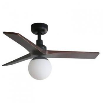 Ventilador de techo con luz E27 negro/nogal DC Klim S Ø925mm 34278-11L Faro